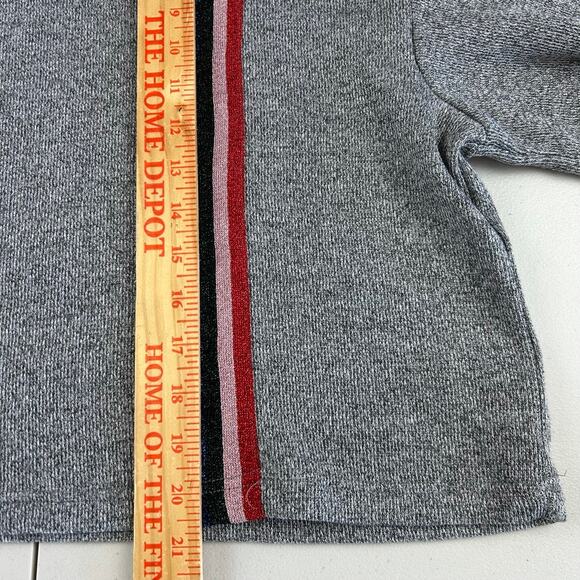 ModCloth Gray Cropped Dolman Sleeve Striped Sweater Sz S - Picture 3 of 7